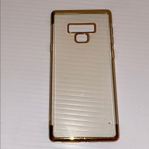 Samsung galaxy note 9 flexible clear and gold case